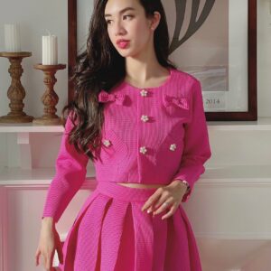 Sét áo và váy hồng đính nơ Sono clothing