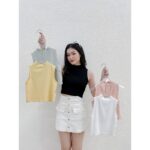 Áo ba lỗ nữ thiết kế by LYRA croptop ôm body trơn ulzzang chất cotton vải co giãn phong cách Hàn Quốc – LYTAP181