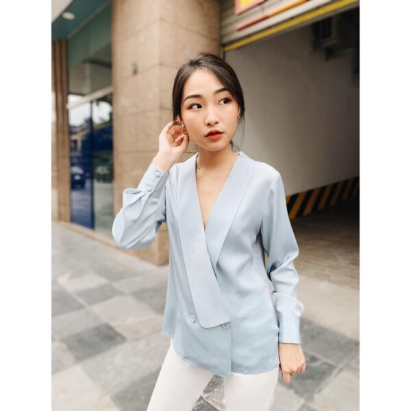 Áo cổ V nữ kiểu 2NDDATE TOP019PB - Hình ảnh 3