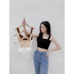 Áo hai dây bản to nữ LYRA, bra chất liệu cotton dáng croptop có mút đệm trẻ trung, xinh xắn-VXYPK0039