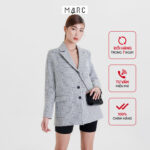 Áo khoác blazer nữ MARC FASHION oversized họa tiết ca rô