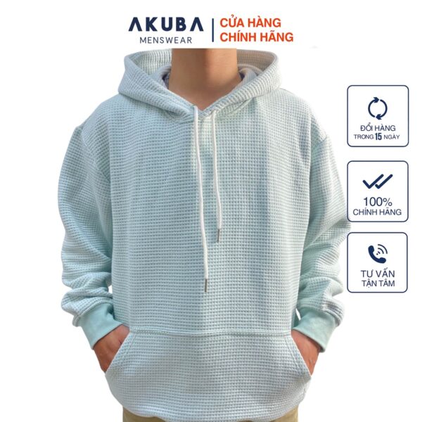 Áo khoác hoodie thể thao cao cấp xuất khẩu freesize AKUBA nam nữ unisex dày dặn co giãn bền màu không co rút 01j0073 - Hình ảnh 2