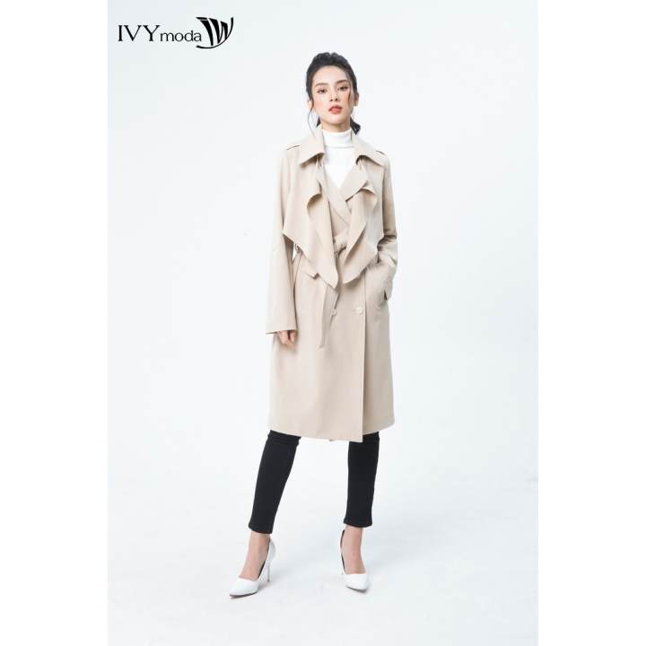 Áo khoác nữ dáng dài cổ cách điệu IVY moda MS 71B7404