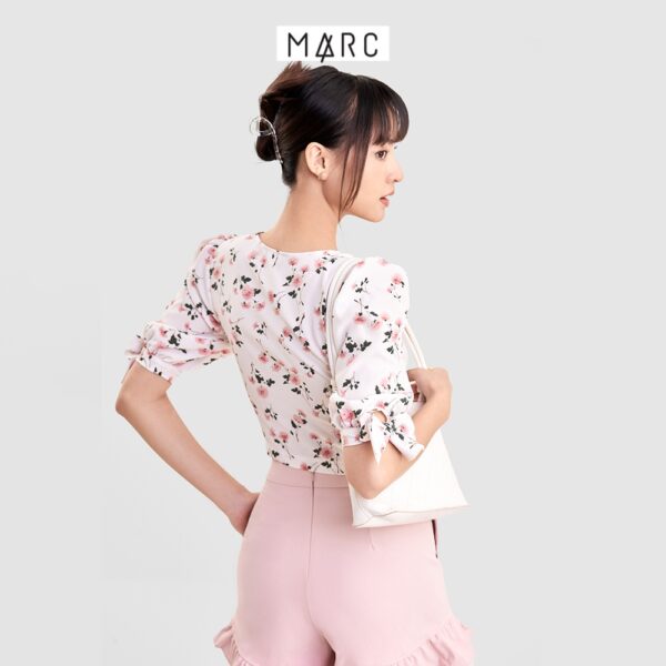 Áo kiểu nữ MARC FASHION crop cổ V cài nút nhấn nơ tay - Hình ảnh 8