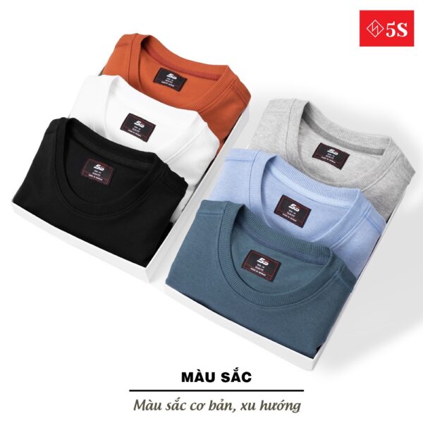 Áo Nỉ Nam 5S Cổ Tròn (6 màu), Chất Cotton Cao Cấp, Phom Ôm Trẻ Trung, Màu Sắc Dễ Phối Đồ (ANI21013) - Hình ảnh 7