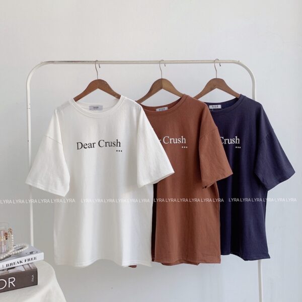 Áo phông DEAR Crush nữ LYRA, thun basic cổ tròn trơn freesize dáng rộng đáng yêu-VSYAP0201 - Hình ảnh 5