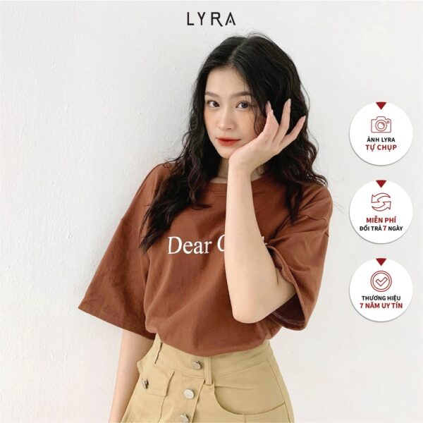 Áo phông DEAR Crush nữ LYRA, thun basic cổ tròn trơn freesize dáng rộng đáng yêu-VSYAP0201