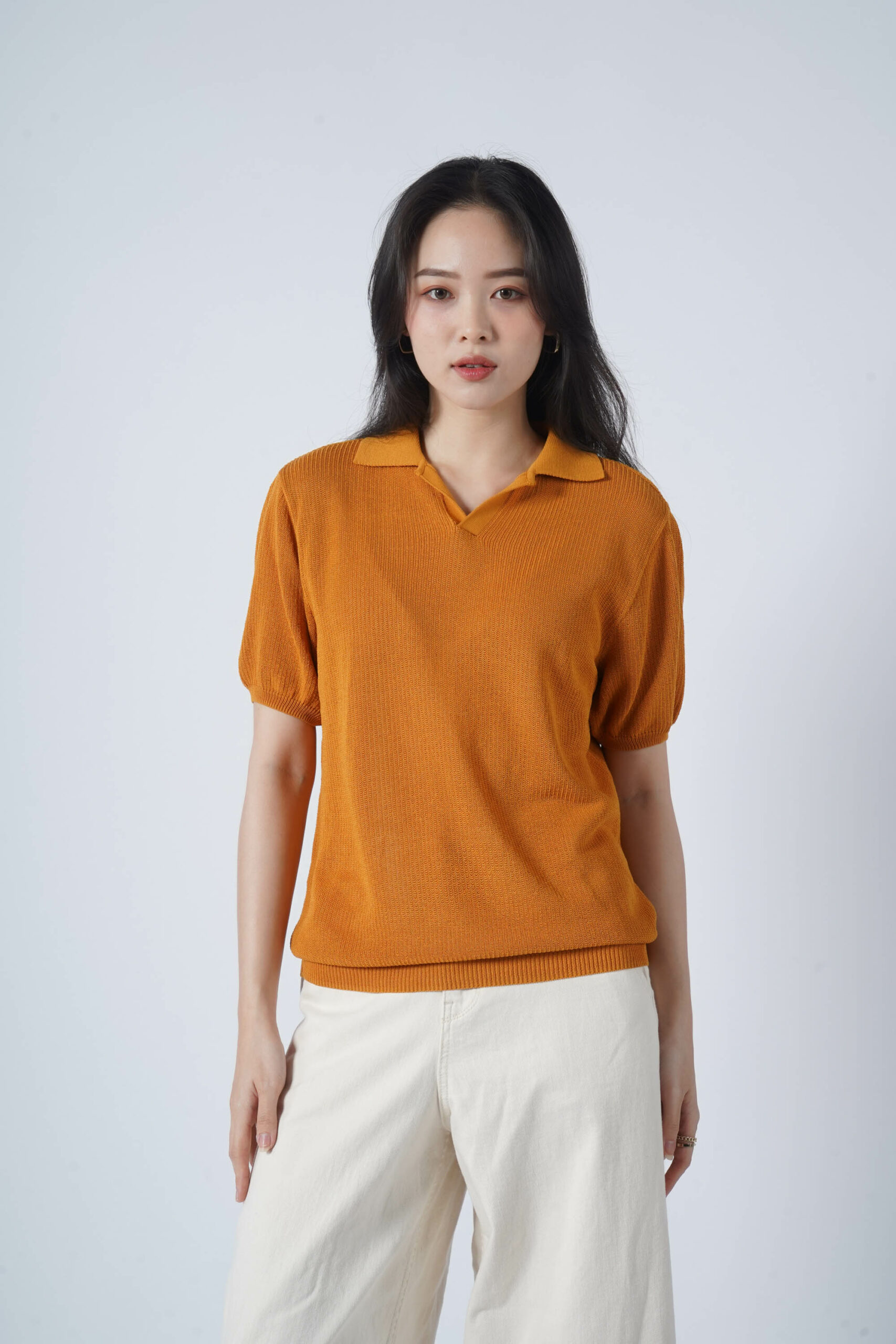 Áo Polo dệt kim nữ, tay ngắn. SLIM FIT – 10F21KNIW029