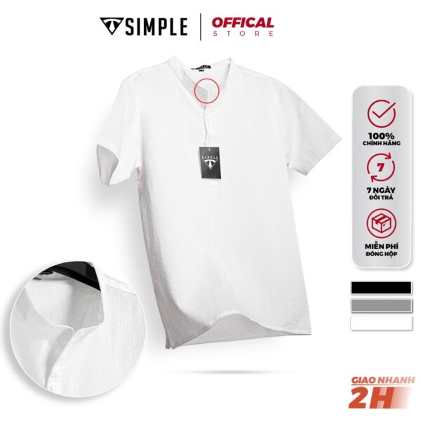 Áo Sơ Mi Đũi Nam TSIMPLE ngắn tay cổ tàu vải Linen mềm mịn thoáng mát lịch sự thời trang cao cấp ADS - Ảnh 8