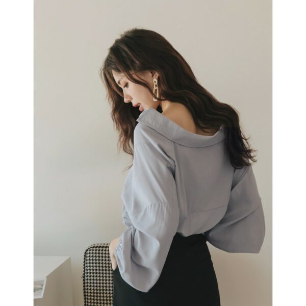 Áo sơ mi dáng rộng tay bo nữ Air Space 2121821017 - Hình ảnh 9