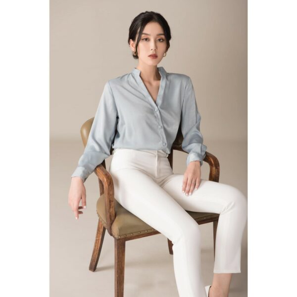 Áo sơ mi lụa nữ kiểu 2NDDATE TOP018PB - Ảnh 4