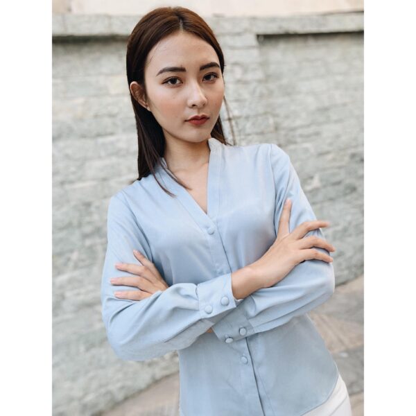 Áo sơ mi lụa nữ kiểu 2NDDATE TOP018PB - Ảnh 5