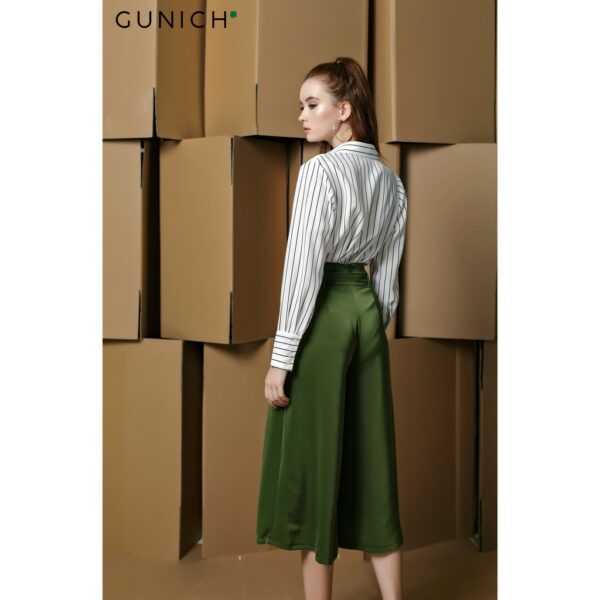 Áo sơ mi lụa sọc phối kate Gunich - Hình ảnh 3