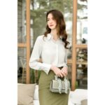 Áo Sơ Mi Nữ Cơ Bản GILLEE Lụa Cát Trơn Melani