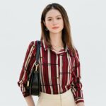 Áo Sơ Mi Nữ Cơ Bản GILLEE Lụa Họa Tiết Nhiều Màu