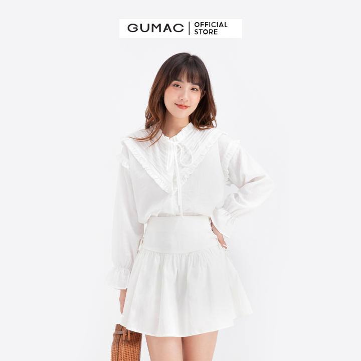 Áo sơ mi nữ xếp ly ngực GUMAC AB638