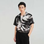 Áo sơ mi ngắn tay nam họa tiết HIGHWAY MENSWEAR Night Leaf Cuban Shirt