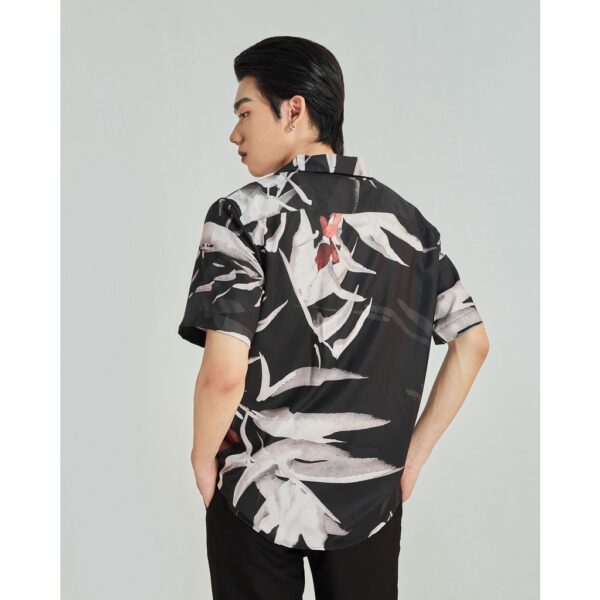 Áo sơ mi ngắn tay nam họa tiết HIGHWAY MENSWEAR Night Leaf Cuban Shirt - Hình ảnh 4