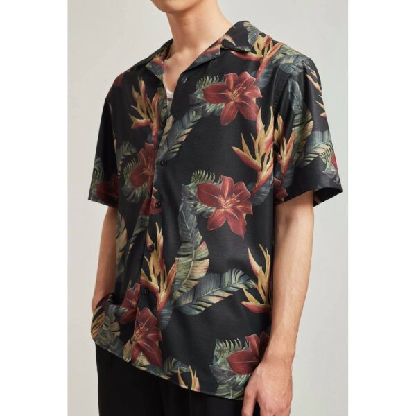 Áo sơ mi ngắn tay nam họa tiết HIGHWAY MENSWEAR Tomas Cuban Shirt - Hình ảnh 2