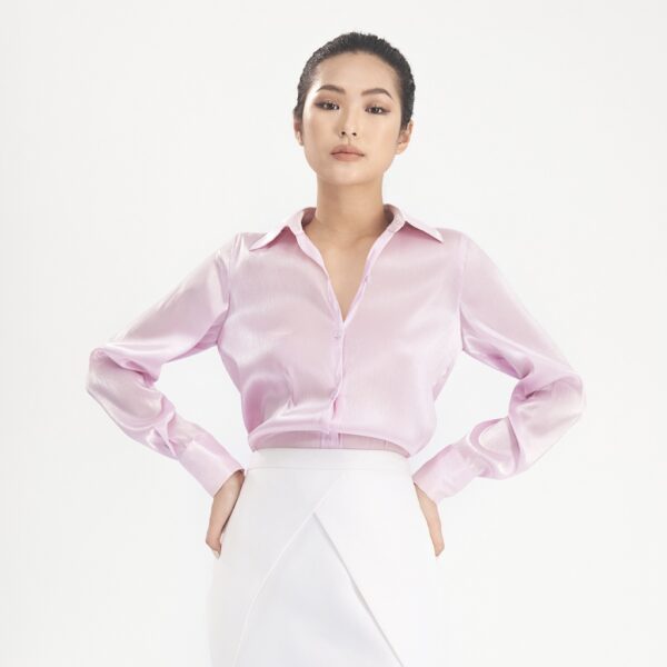 Áo sơ mi tơ lụa phủ bóng 2ND DATE TOP032G - Hình ảnh 6