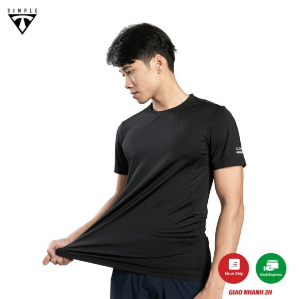 Áo Thể Thao Nam TSIMPLE cổ tròn tay ngắn tập gym phối lưới thun lạnh thoáng mát co giãn chuẩn form AHP1 - Hình ảnh 6