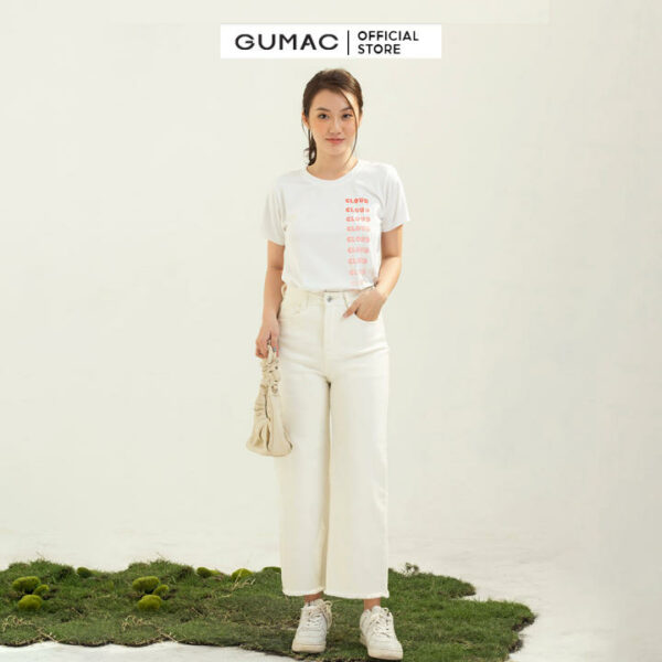 Áo thun nữ in chữ loang mẫu mới GUMAC ATC03058
