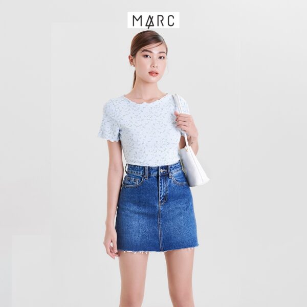 Áo thun nữ MARC FASHION họa tiết hoa viền chỉ màu - Hình ảnh 9