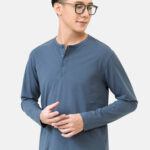 Áo thun nam dài tay Prime Henley 3 nút Cotton Compact phiên bản Premium