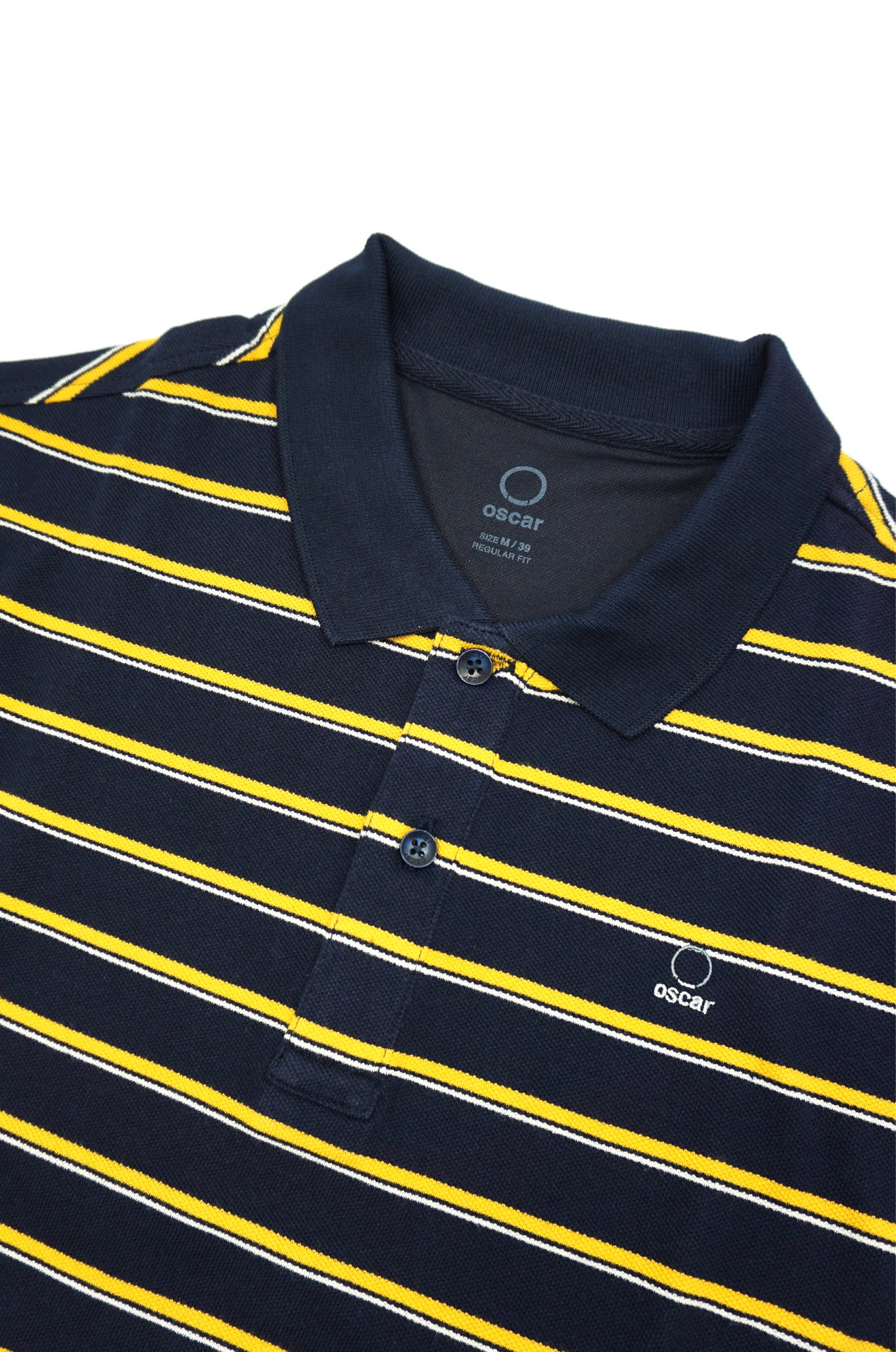 Áo Thun Nam Polo OSCAR OCMPKSD 004 – MÀU XANH NAVY SỌC VÀNG