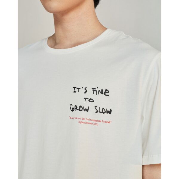 Áo thun ngắn tay nam HIGHWAY MENSWEAR Grow Slow trắng - Hình ảnh 2