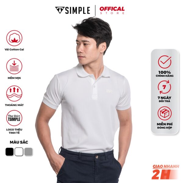 Áo Thun Polo Nam ngắn tay TSIMPLE cổ bẻ vải cá sấu cotton cao cấp xuất xịn chuẩn form logo thêu ACT - Hình ảnh 6