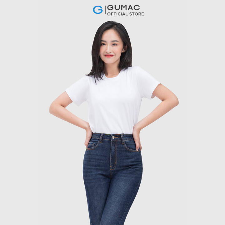 Áo thun trơn nữ cổ tròn basic GUMAC ATC04005