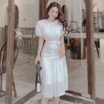 [BBSTORE’S] Đầm Phi Lụa Xếp Li Lovely -TK280