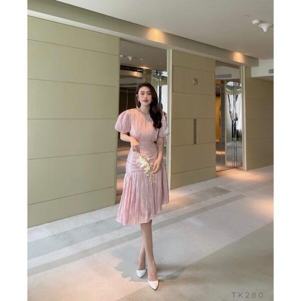 [BBSTORE'S] Đầm Phi Lụa Xếp Li Lovely -TK280 - Hình ảnh 4