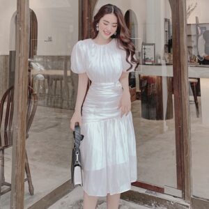 [BBSTORE'S] Đầm Phi Lụa Xếp Li Lovely -TK280