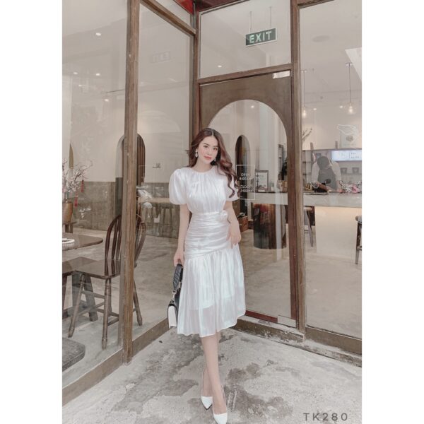 [BBSTORE'S] Đầm Phi Lụa Xếp Li Lovely -TK280 - Hình ảnh 5
