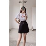 Chân váy ngắn dập ly Cchat Clothes