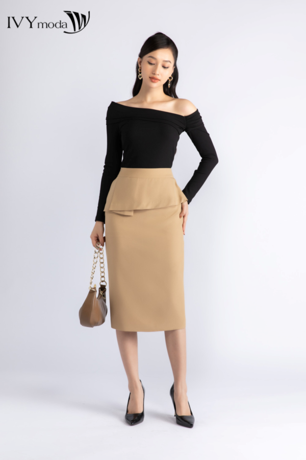 Chân váy peplum 2 lớp IVY moda MS 31M6693