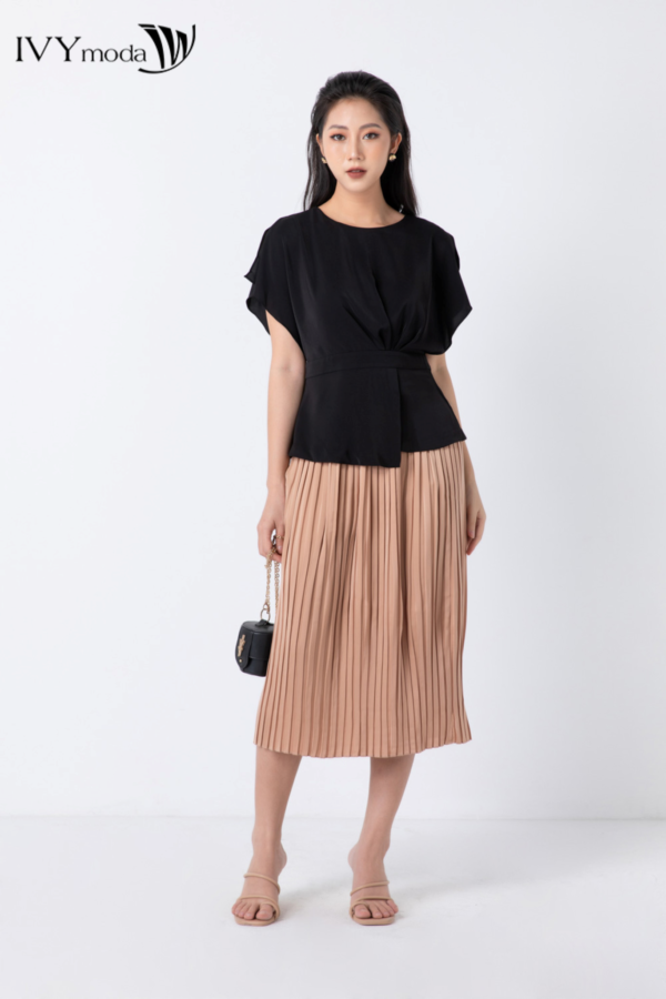 Chân váy xếp ly 1 lớp dáng Basic trẻ trung IVY moda MS 30T0042
