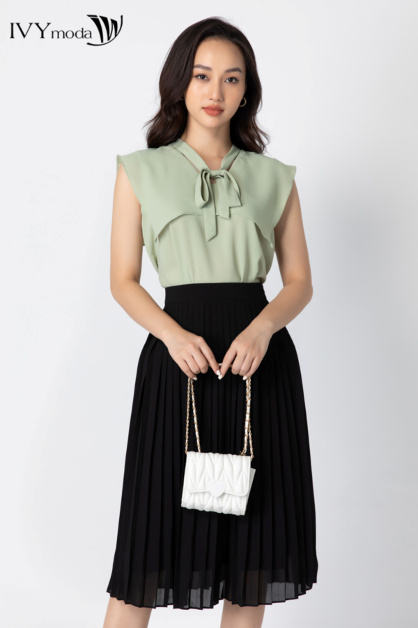 Chân váy xếp ly dnags basic thiết kế IVY moda MS 31T0060