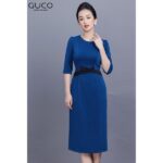 Đầm công sở 3309 màu xanh Guco