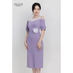 Đầm đi tiệc 3333 đính hoa eo GUCO