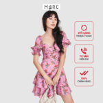 Đầm nữ MARC FASHION cúp ngực hạ eo họa tiết hoa