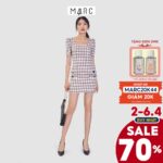 Đầm nữ MARC FASHION form suông nhấn 2 nắp túi