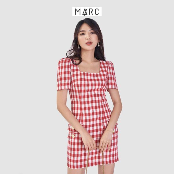 Đầm nữ MARC FASHION form suông nhấn 2 nắp túi - Hình ảnh 3