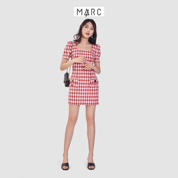 Đầm nữ MARC FASHION form suông nhấn 2 nắp túi - Hình ảnh 4