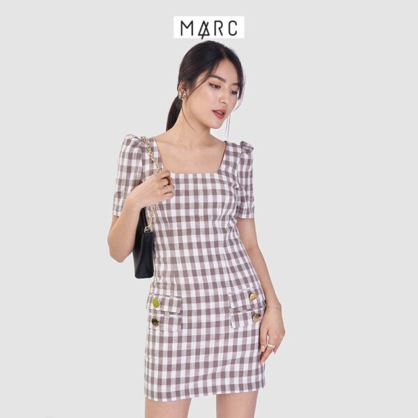 Đầm nữ MARC FASHION form suông nhấn 2 nắp túi - Hình ảnh 5