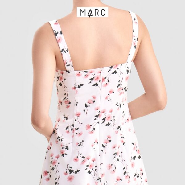 Đầm nữ MARC FASHION mini 2 dây họa tiết hoa nhấn hàng nút - Hình ảnh 4