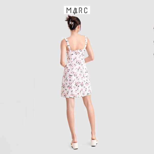 Đầm nữ MARC FASHION mini 2 dây họa tiết hoa nhấn hàng nút - Hình ảnh 6
