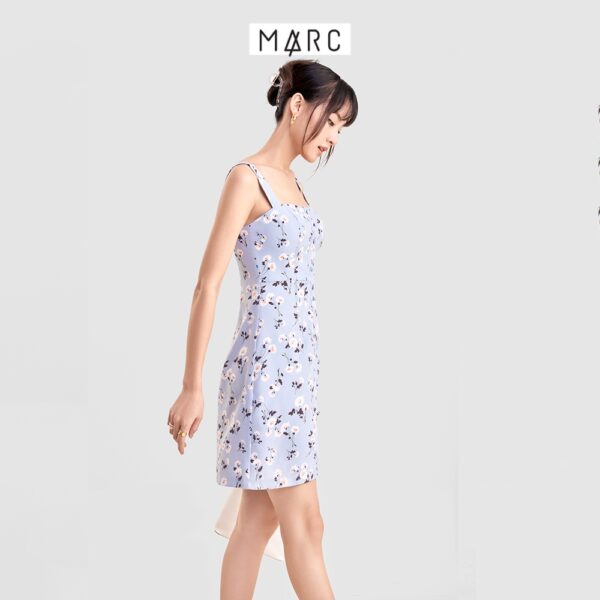 Đầm nữ MARC FASHION mini 2 dây họa tiết hoa nhấn hàng nút - Hình ảnh 8